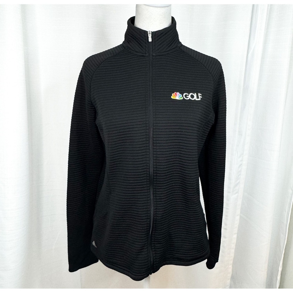 Adidas Golf Women's M Black Full Zip Jacket NBC GOLF Embroidered NWOT